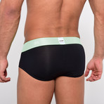 Briefs // Black + Lime Band (S)