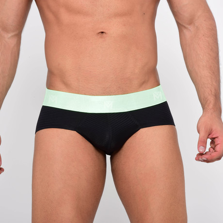 Briefs // Black + Lime Band (S)