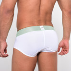 Briefs // White + Lime Band (S)