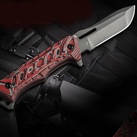 D186 Fixed Blade Knife // Red