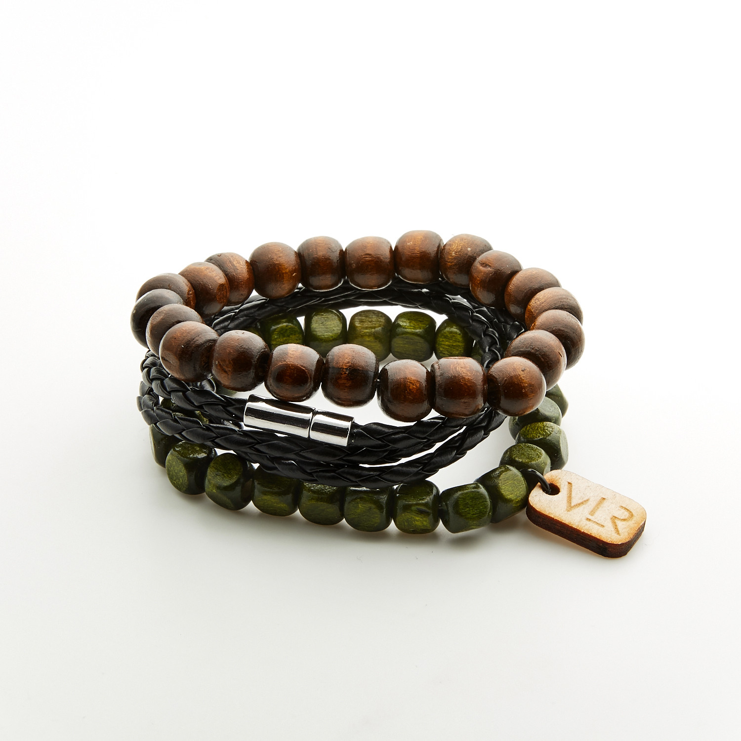 Variety Bracelet Set // Olive + Black - Vallour - Touch of Modern