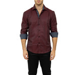 Ron Long-Sleeve Button-Up Shirt // Red (M)