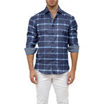 Cedric Long-Sleeve Button-Up Shirt // Navy (XL)