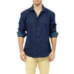 Semus Long-Sleeve Button-Up Shirt // Navy (L)