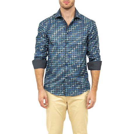 George Long-Sleeve Button-Up Shirt // Blue (XS)