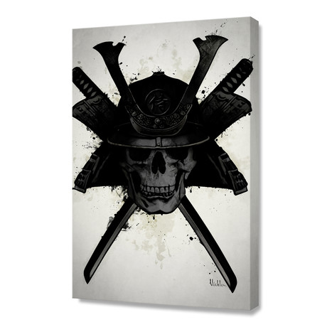 Samurai Skull // Stretched Canvas (16"W x 24"H x 1.5"D)