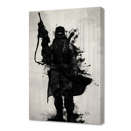 Post Apocalyptic Warrior // Stretched Canvas (16"W x 24"H x 1.5"D)