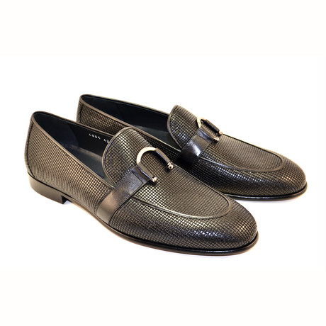 Woven Leather Loafer // Black (US: 7)