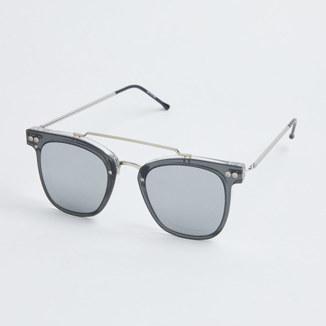 FTL 1 Sunglasses // Clear + Black + Silver Mirror
