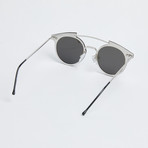 Trip Hop Sunglasses // Silver + Blue Mirror