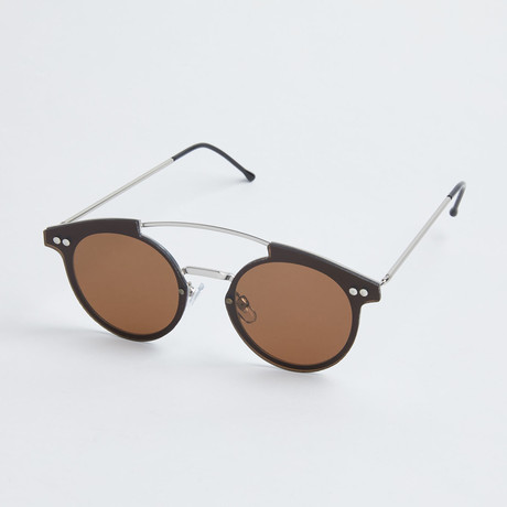 Trip Hop Sunglasses // Silver + Brown