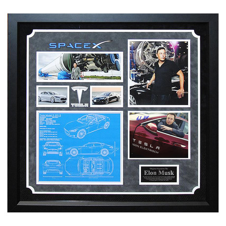 Signed + Framed Collage // Elon Musk
