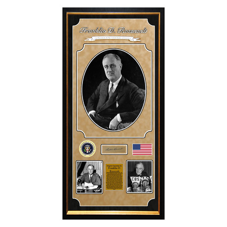Framed + Autographed Collage // Franklin D. Roosevelt