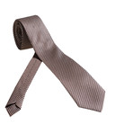 Aradia Tie // Gold + Brown Herringbone
