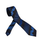 Carmenta Tie // Blue + Black Flowers