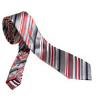Februus Tie // Gray + Red Stripe