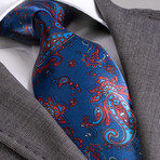 Jove Tie // Blue + Orange Paisley