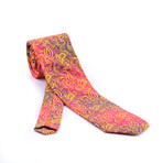 Amedeo Exclusive // Silk Tie // Gold + Pink + Purple Paisley (Gold, Pink, Purple)