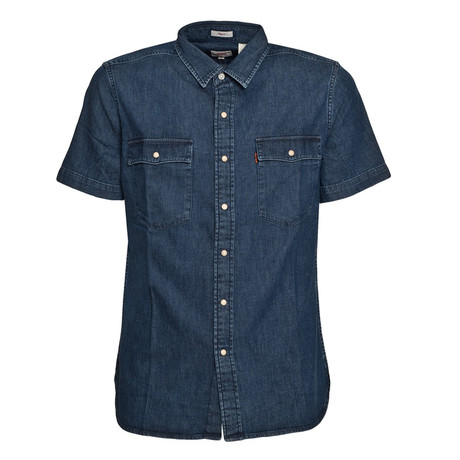 Denim Short Sleeve Shirt // Blue Denim (S)