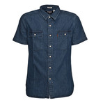 Denim Short Sleeve Shirt // Blue Denim (M)