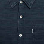 Striped Basic Button-Up Shirt // Denim (XL)