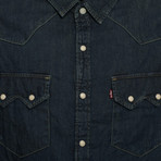 Denim Basic Button-Up Shirt // Blue Denim (S)