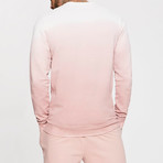 Fade Crew Shirt // White + Pink (L)