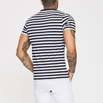 Stripe Tee // Navy + White (XL)