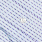 Gilbert Striped Cotton Dress Shirt // Blue + Burgundy (US: 17R)