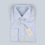 Gilbert Striped Cotton Dress Shirt // Blue + Burgundy (US: 17R)