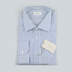 Braedon Striped Cotton Dress Shirt // Blue + White (US: 17.5R)
