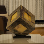 Green Framed Cube Lamp