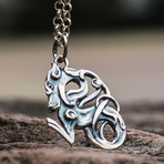 Celtic Wolf Pendant // Silver