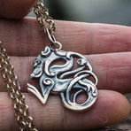 Celtic Wolf Pendant // Silver