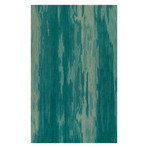 Elyria // Abstract Stripes // Shades of Turquoise Area Rug // 5'X7'6"