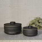 Trove Ceramic Jar // Matte Black // Set of 2 (Small)