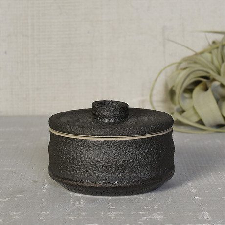 Trove Ceramic Jar // Matte Black // Set of 2 (Small)