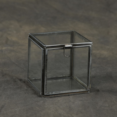 Pierre Demi Leaded Glass Box // Zinc // Set of 2