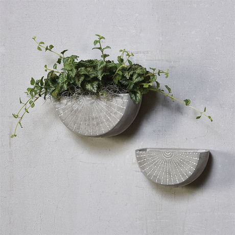 Rae Cement Wall Planter // Set of 2 (Large)