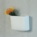 Ceramic Wall Pocket // Rectangle // White // Set of 2 (Small)