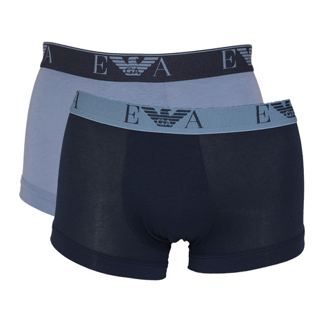 Stretch Cotton Boxer // Marine + Dolphin // Pack of 2 (S)