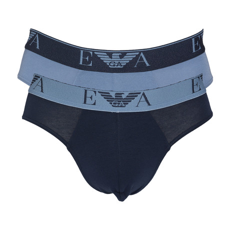 Stretch Cotton Brief // Marine + Dolphin // Pack of 2 (S)