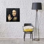 Mona Lisa Shower // Dot Pigeon (18"W x 18"H x 0.75"D)