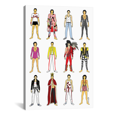 Outfits Of Freddie Fashion // Notsniw Art (26"W x 18"H x 0.75"D)
