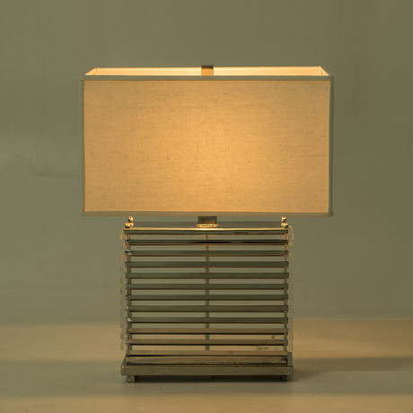 Stack Table Lamp // White Shade (Brass)