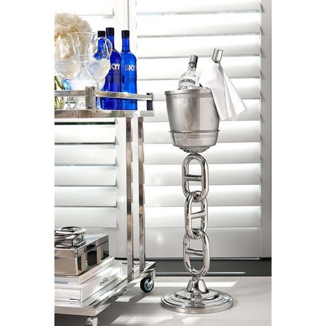 Wine Cooler Bahamas On Stand // Silver
