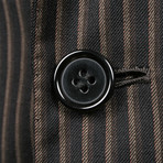 Rolling 3 Button Stripped Blazer // Brown (US: 38R)