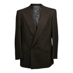 Double Breasted Houndstooth Blazer // Brown (US: 36R)