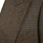 Double Breasted Houndstooth Blazer // Brown (US: 40R)