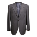 Super 180s Striped 3 Rolling Button Suit // Dark Gray (US: 36S)